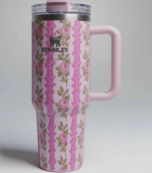 STANLEY Pink Single Stainless Steel Floral Double Wall Vacuum Water Bottle