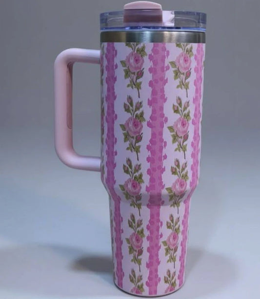 STANLEY Pink Single Stainless Steel Floral Double Wall Vacuum Water Bottle